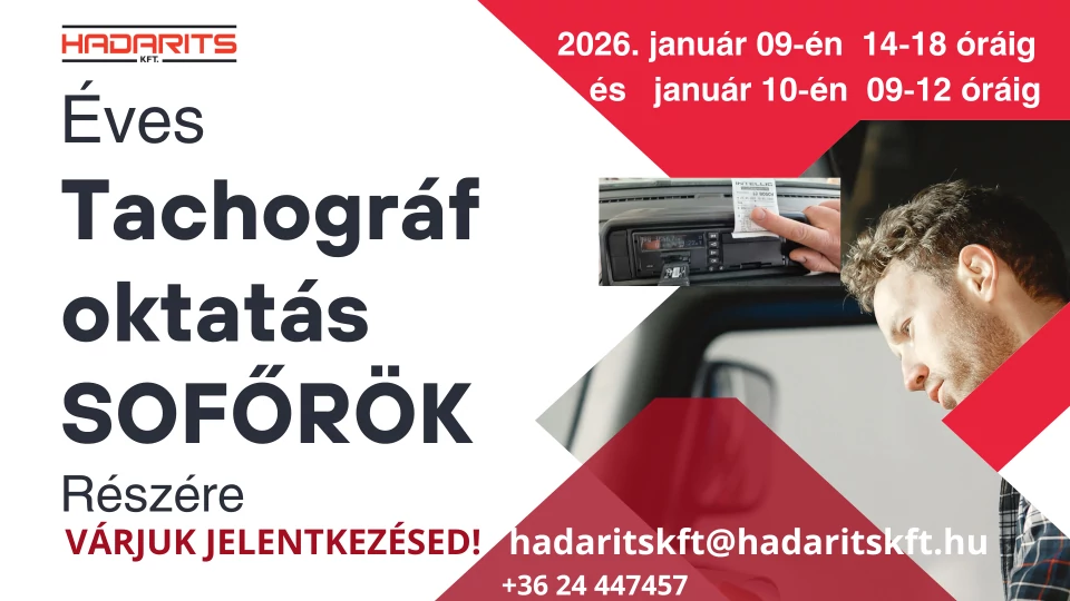 ÉVES TACHOGRÁF OKTATÁS SOFŐRÖK RÉSZÉRE