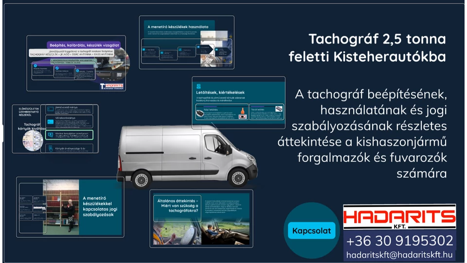 TACHOGRÁF 2,5 TONNA ÖSSZTÖMEG FELETTI KISTEHERAUTÓKBA